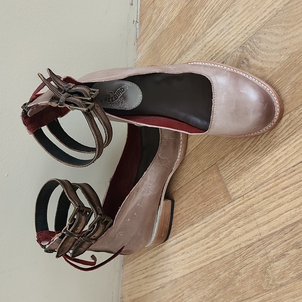 Freebird wood heeled flats